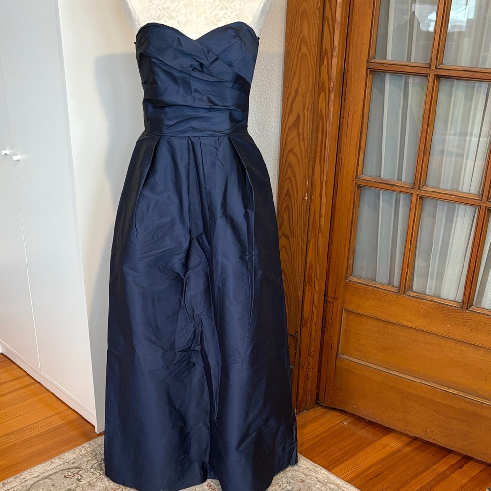 ALFRED SUNG Midnight Blue Strapless Dress